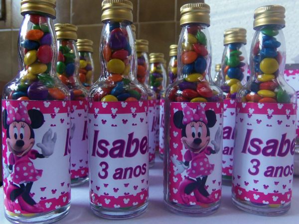 Mini Garrafinha de Vidro personalizada com mini confetes